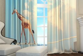 Комплект штор для детской Жираф на канате