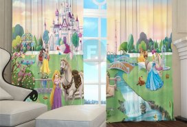 Комплект штор для детской. Сказочный замок для принцесы   Арт 10068.